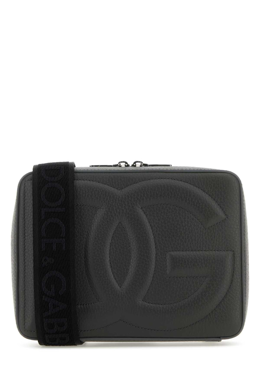 Dolce & Gabbana Men Dark Grey Leather Crossbody Bag