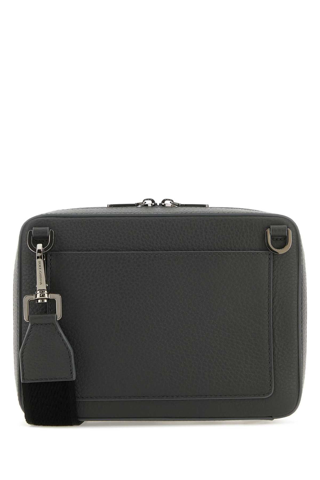 Dolce & Gabbana Men Dark Grey Leather Crossbody Bag