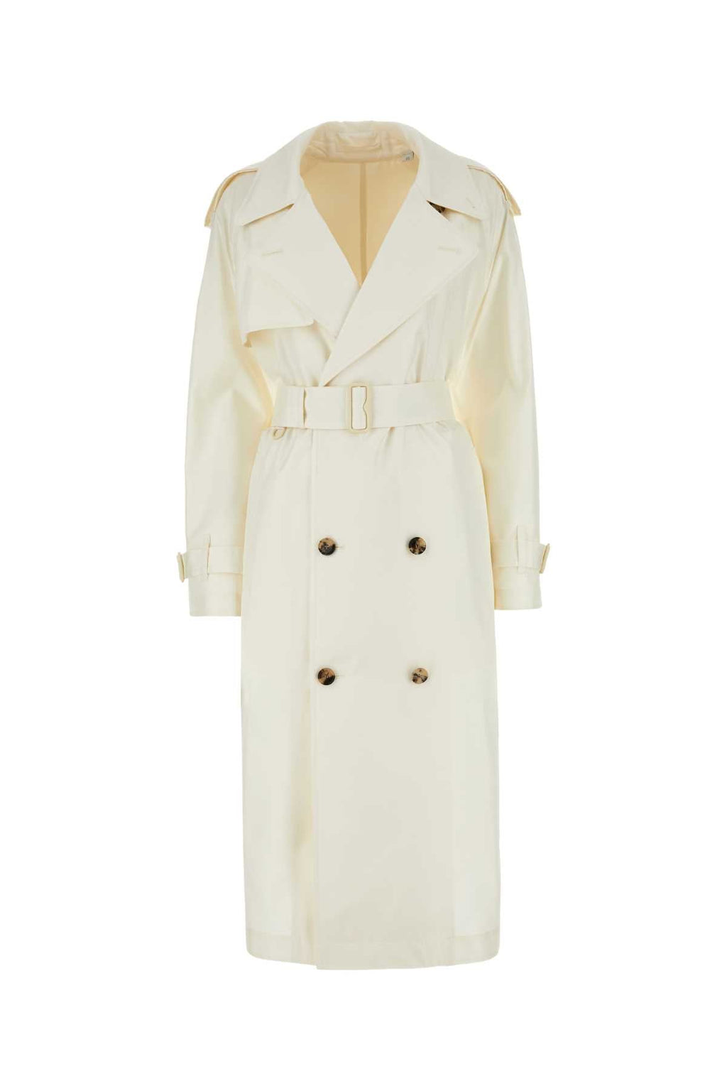 Burberry Women Ivory Silk Trench Coat