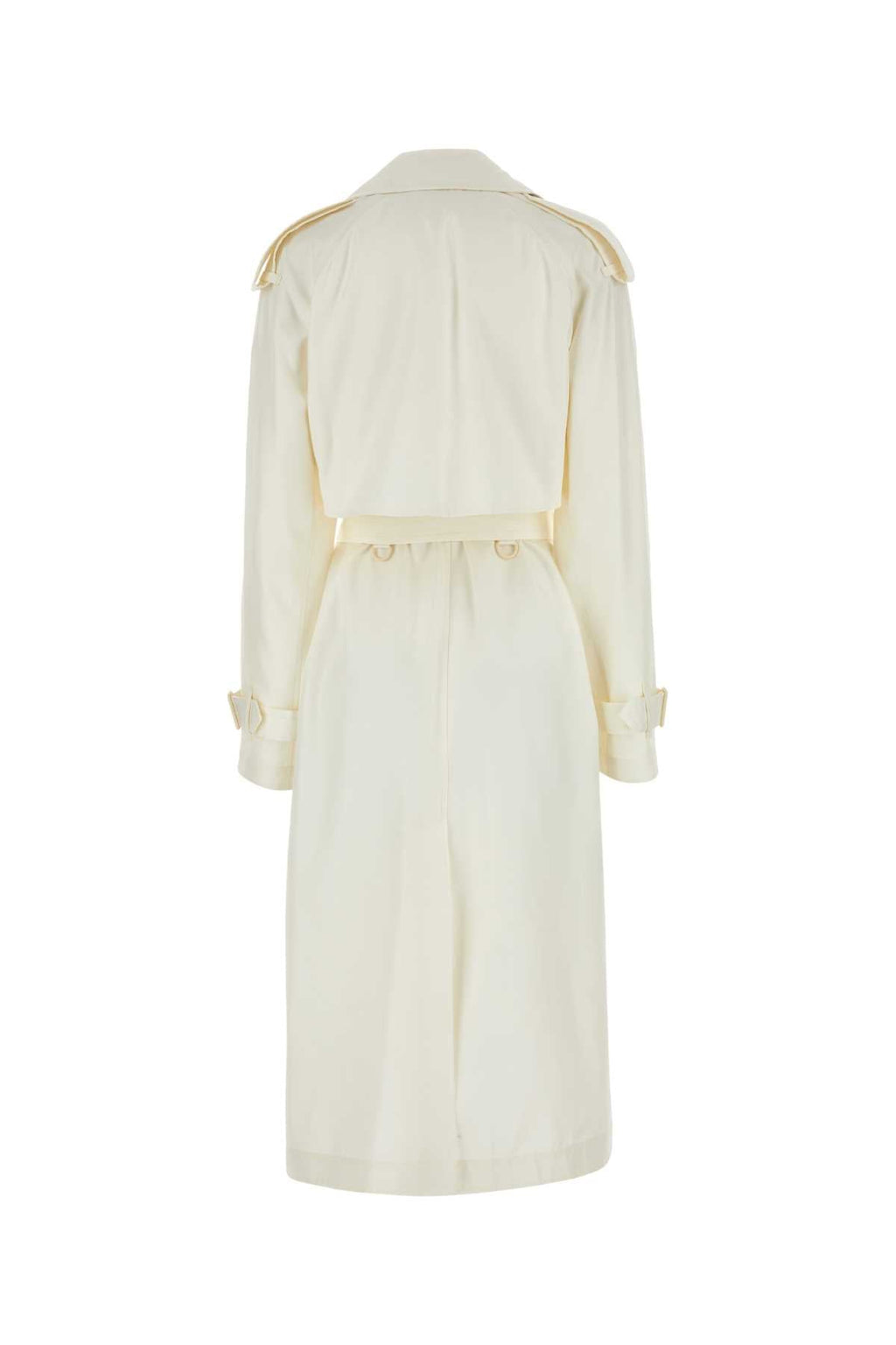 Burberry Women Ivory Silk Trench Coat