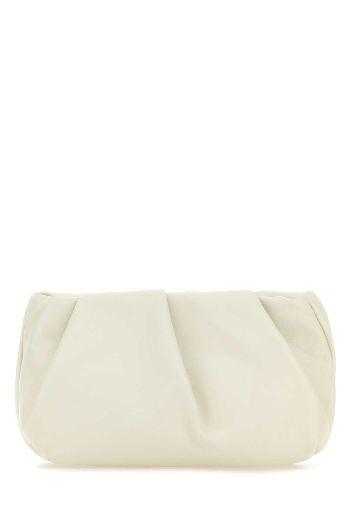 Burberry Women Ivory Nappa Leather Rose Clutch