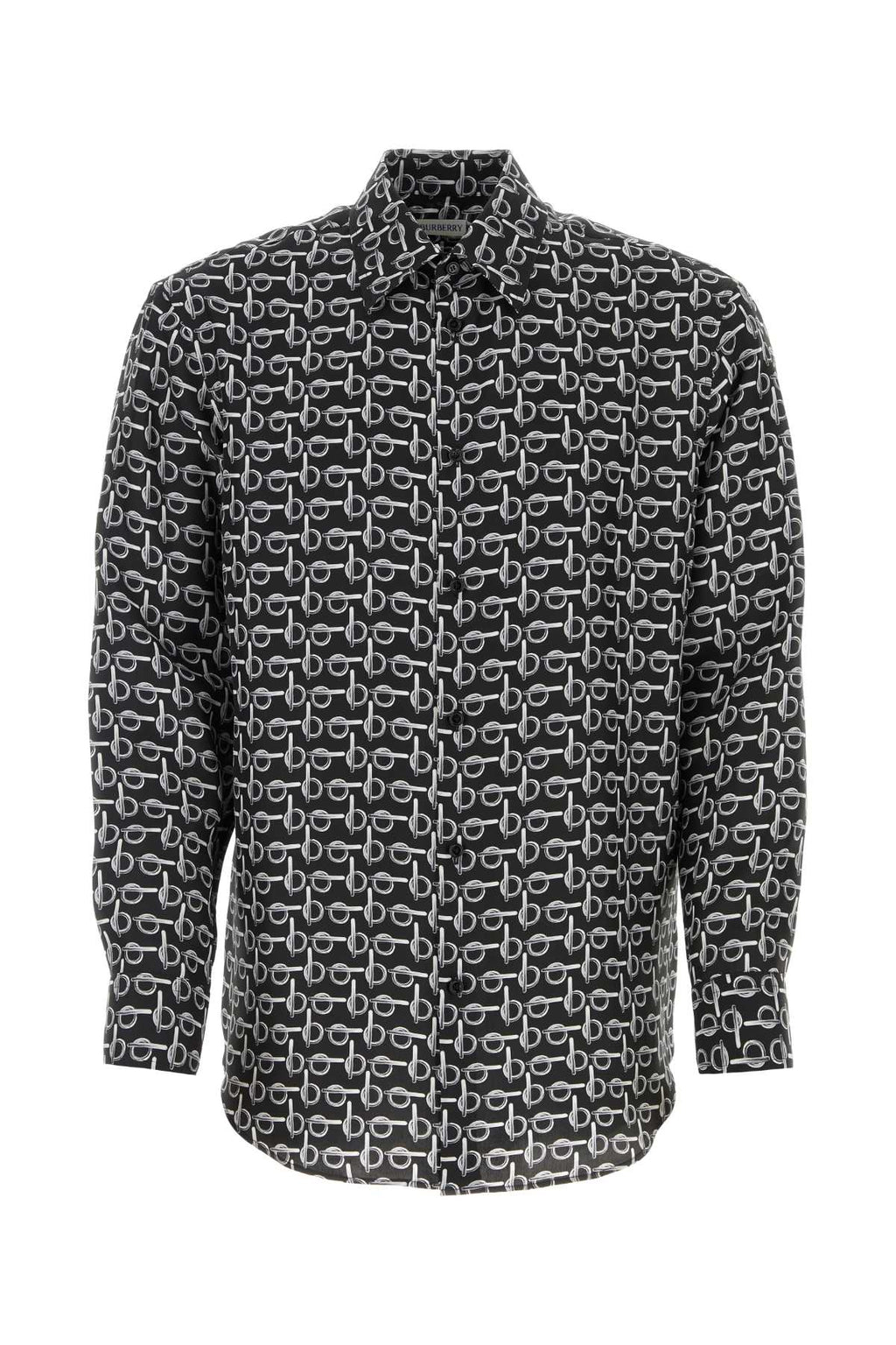 Burberry Men Printed Silk Oversize Shirt