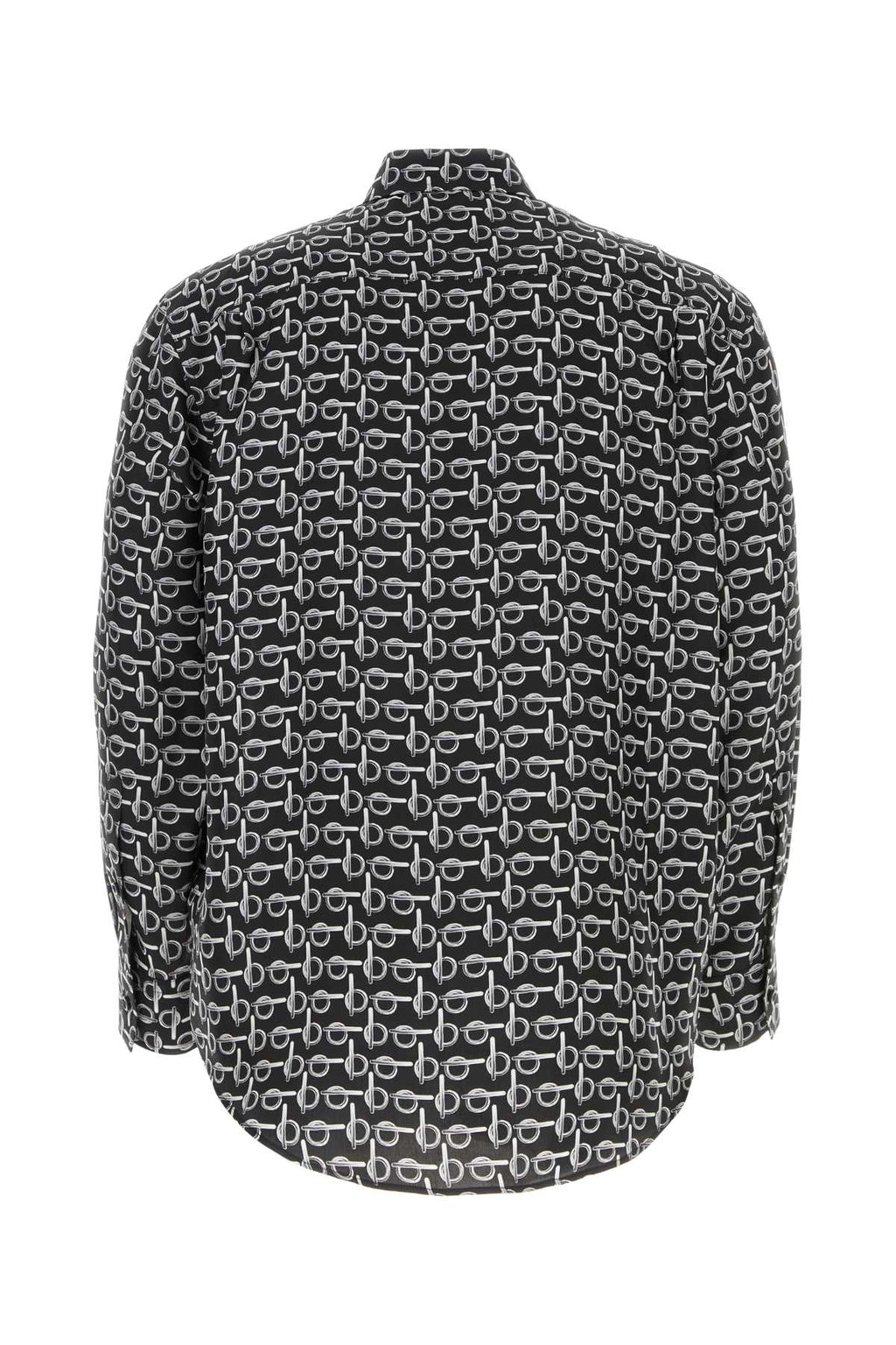 Burberry Men Printed Silk Oversize Shirt