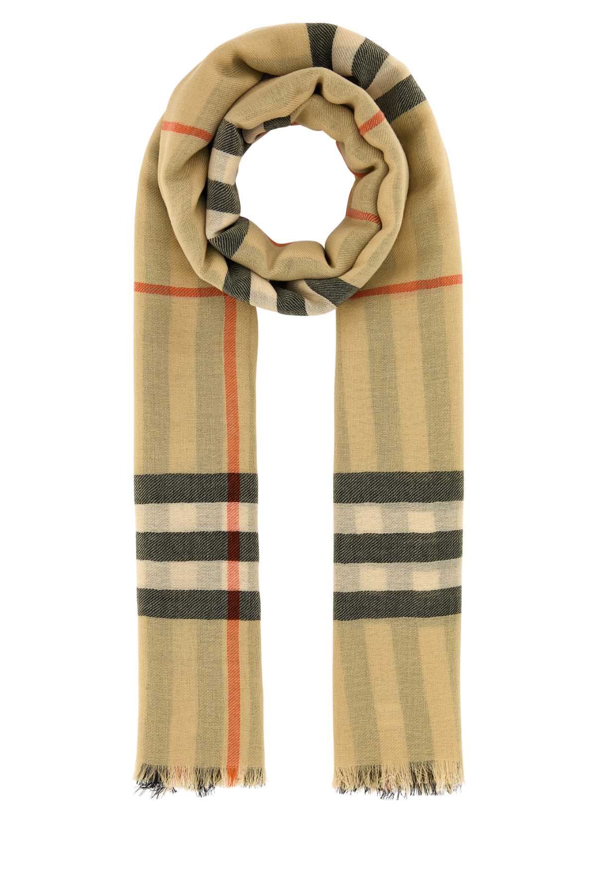 Burberry Unisex Embroidered Wool Scarf