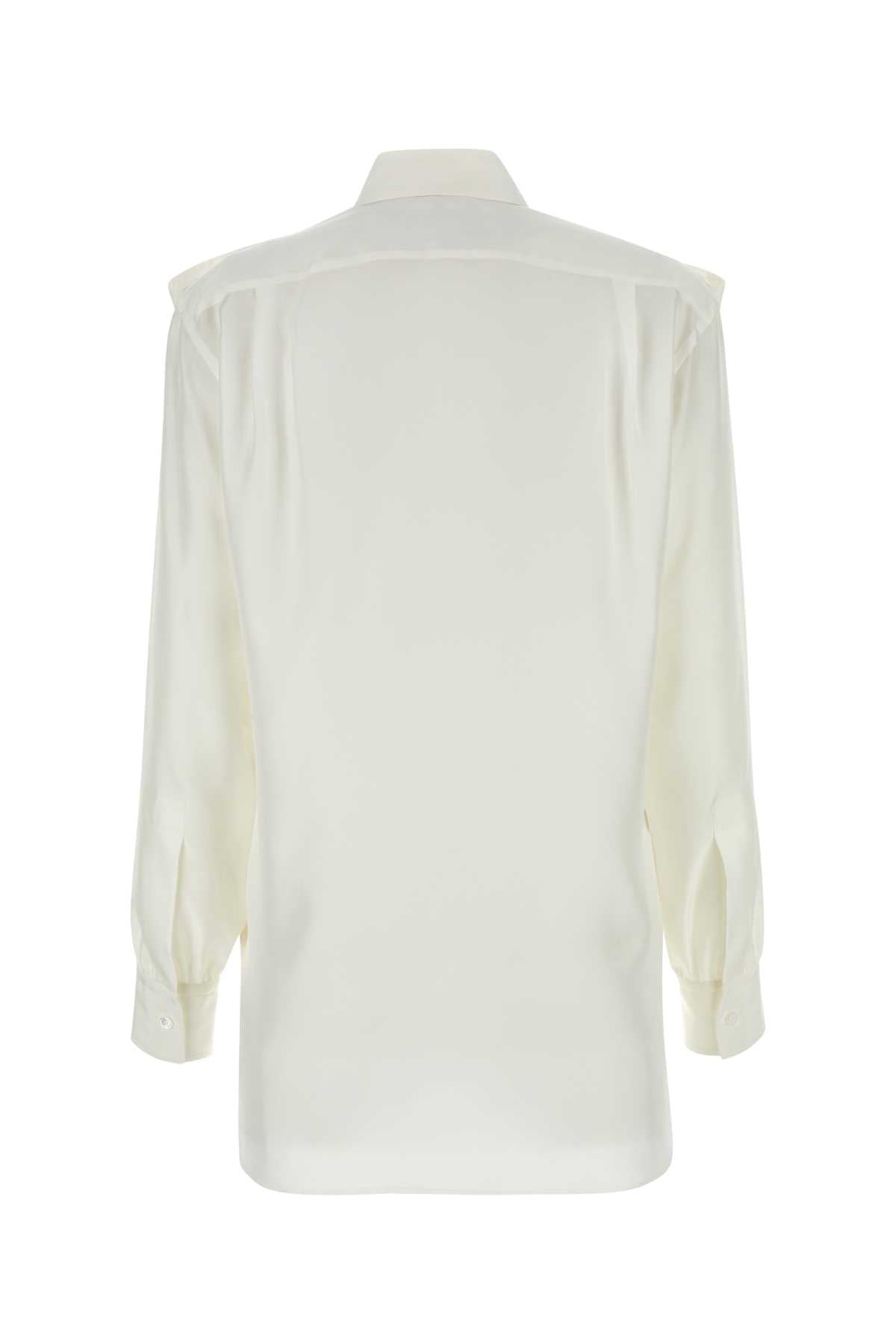 Burberry Women White Silk Shirt