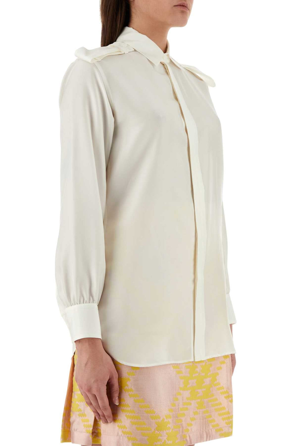 Burberry Women White Silk Shirt