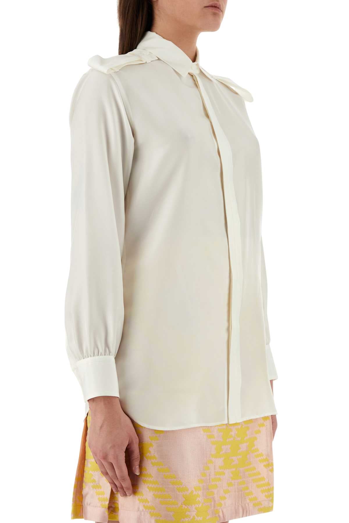 Burberry Women White Silk Shirt