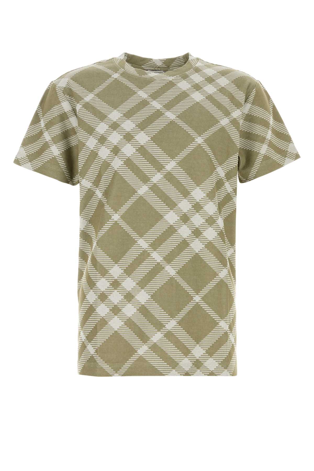 Burberry Men Printed Stretch Cotton Blend T-Shirt