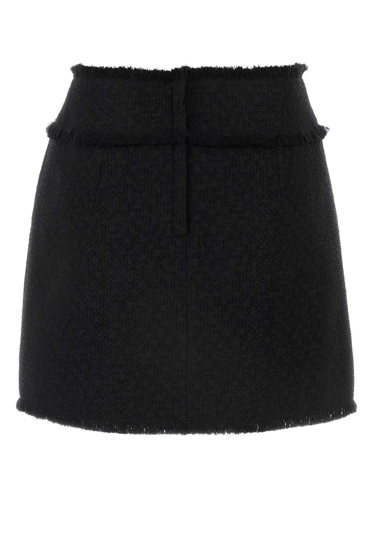 Dolce & Gabbana Women Black Tweed Mini Skirt