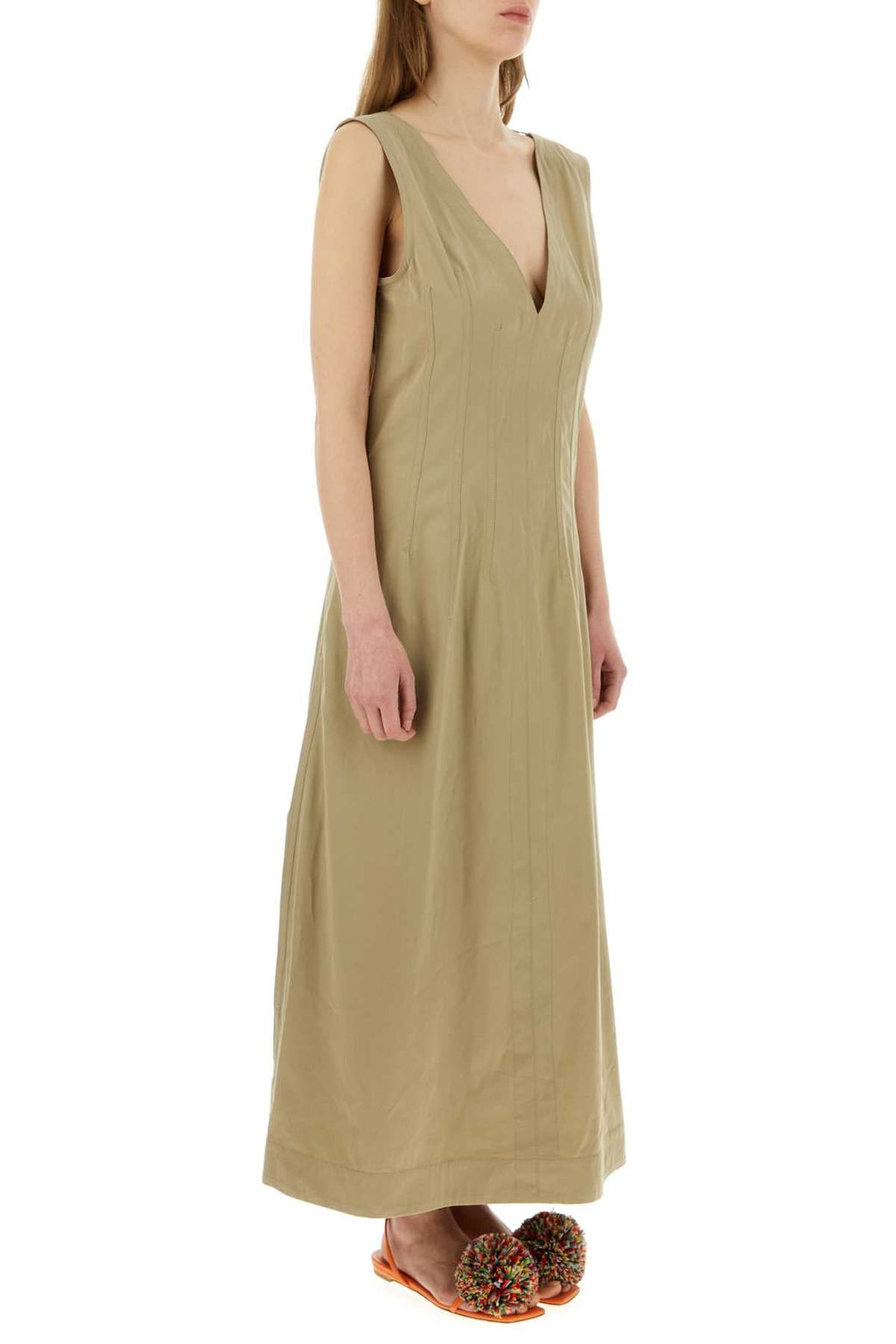 Bottega Veneta Women Cappuccino Cotton Blend Dress