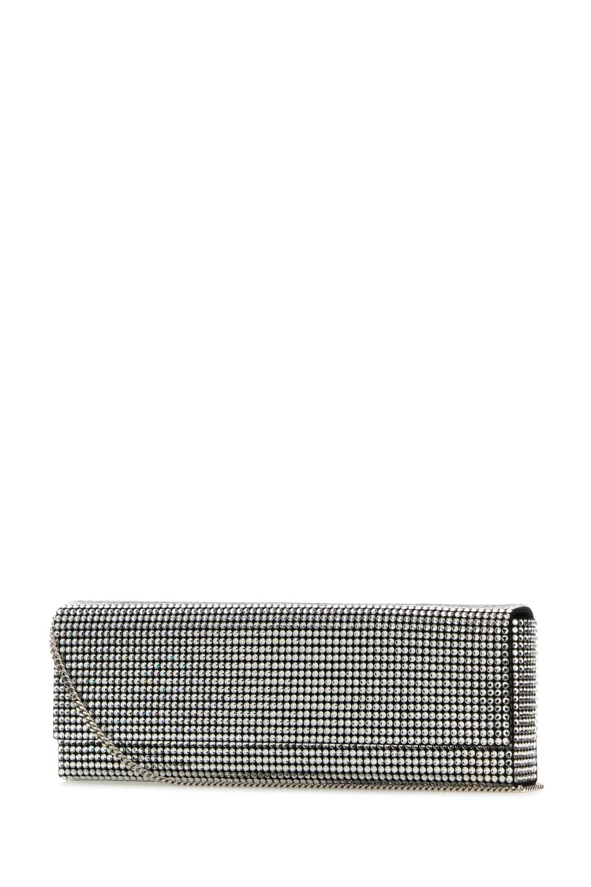 Amina Muaddi Women Embellished Satin Amini Paloma Clutch