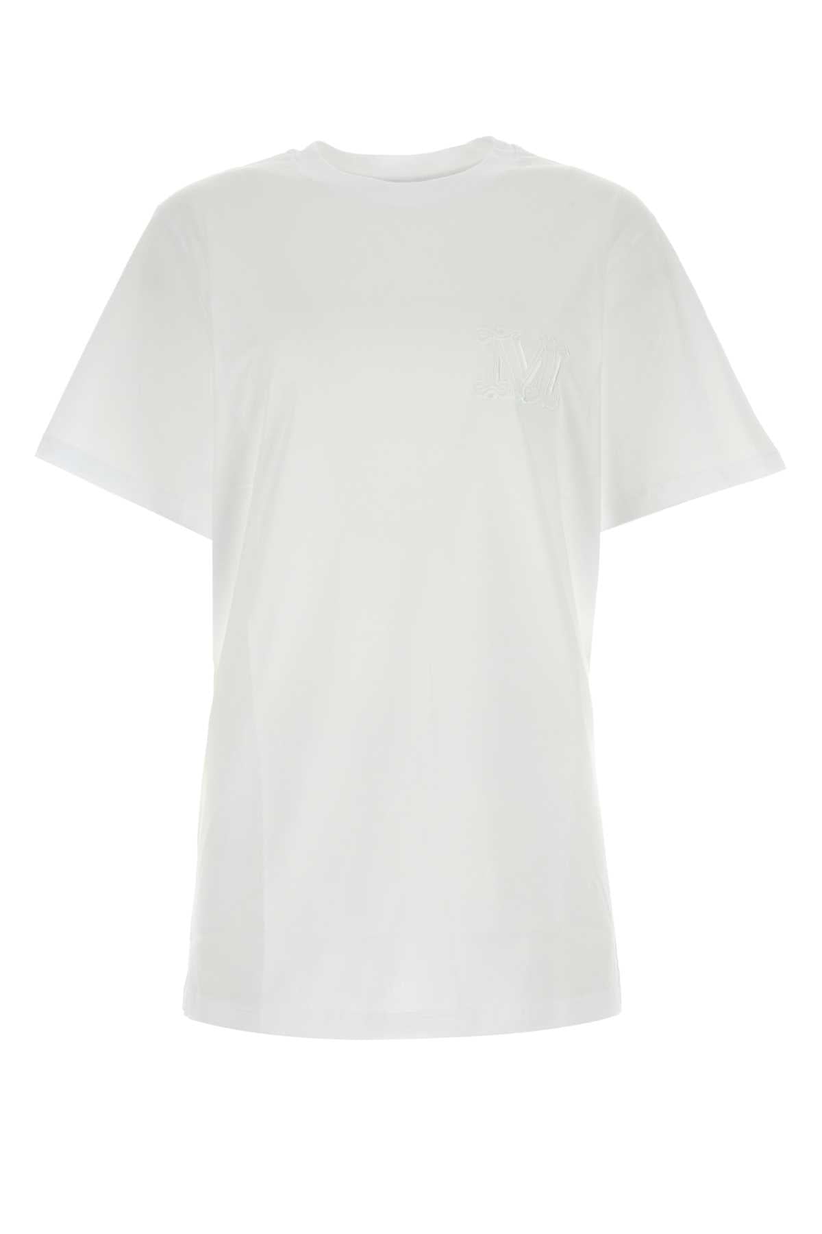 Max Mara Women White Cotton Mango T-Shirt