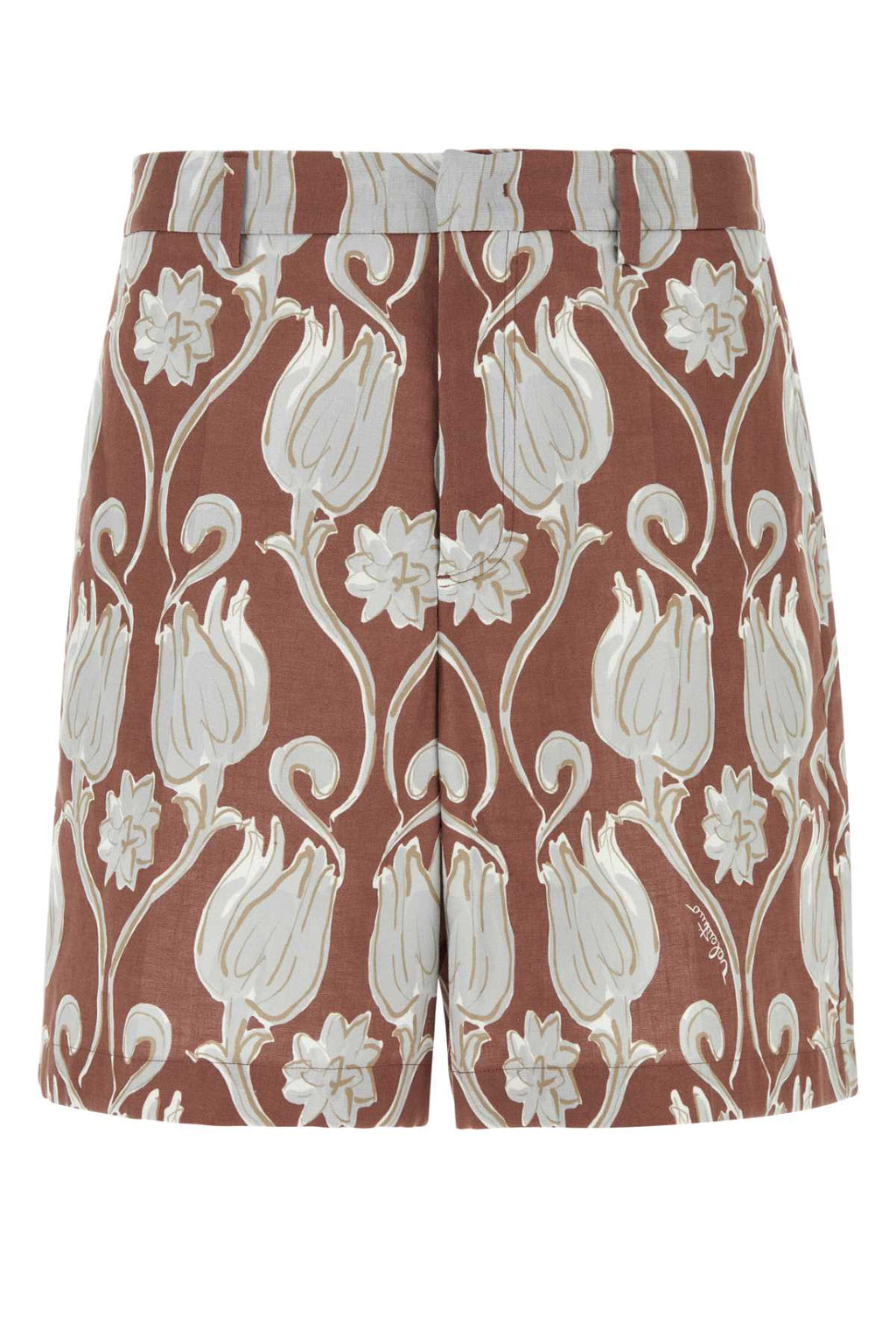 Valentino Garavani Men Printed Linen Bermuda Shorts
