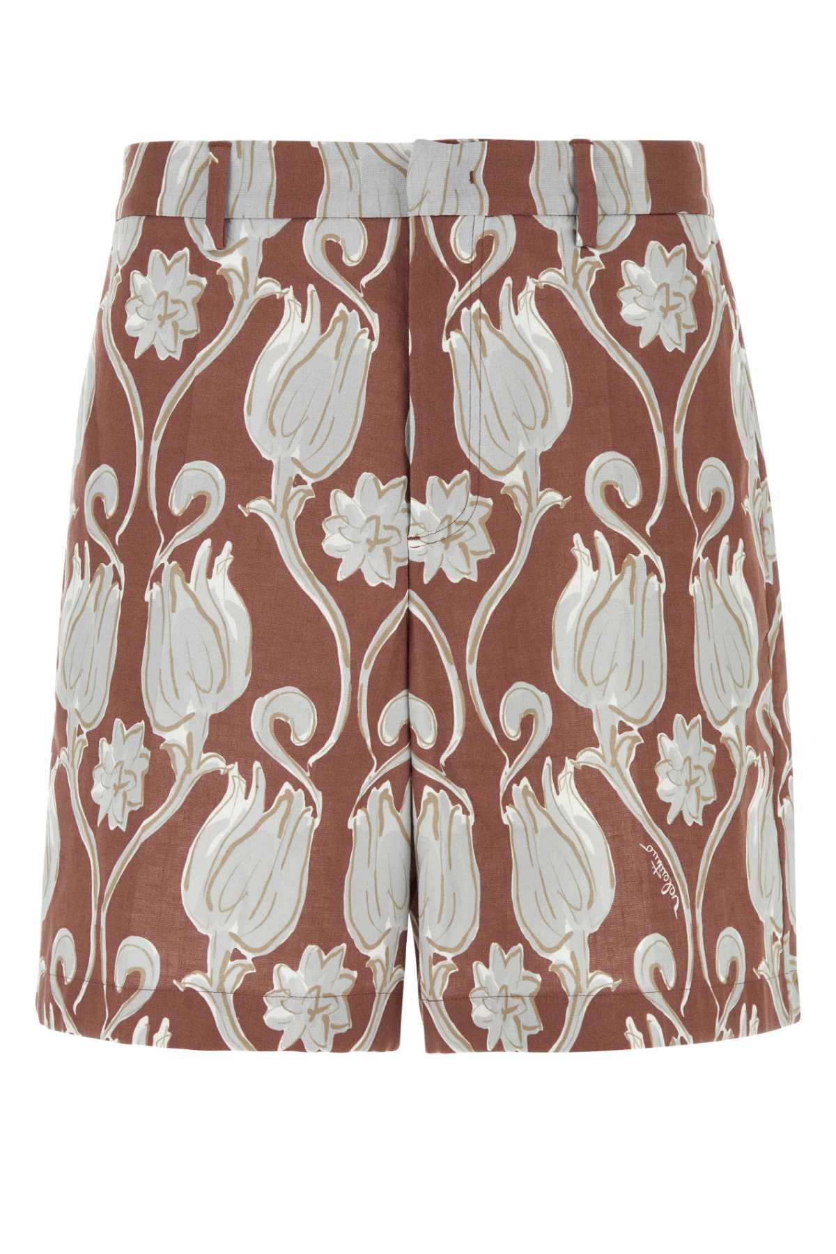 Valentino Garavani Men Printed Linen Bermuda Shorts