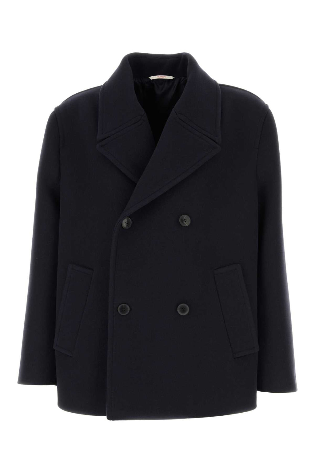 Valentino Garavani Men Midnight Blue Wool Coat