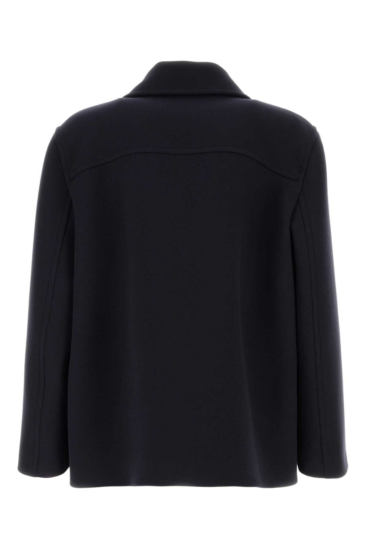 Valentino Garavani Men Midnight Blue Wool Coat