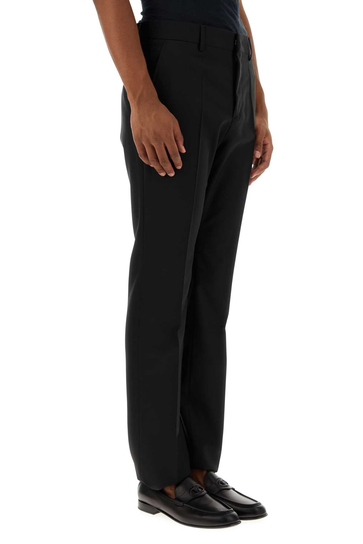 Valentino Garavani Men Black Wool Blend Pant