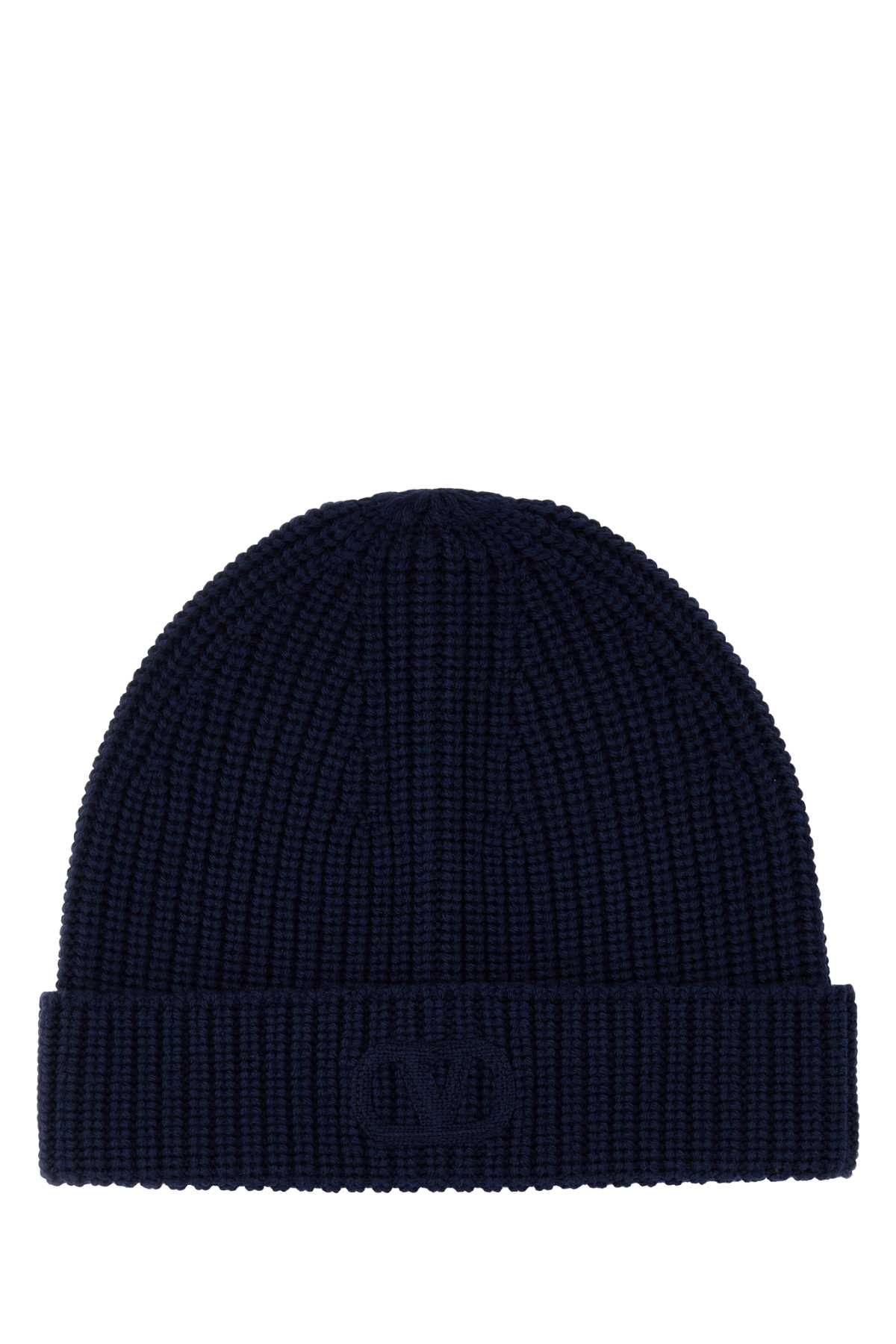 Valentino Garavani Men Midnight Blue Wool Beanie Hat