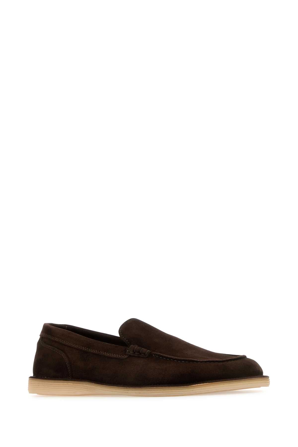 Dolce & Gabbana Men Chocolate Suede New Florio Loafers