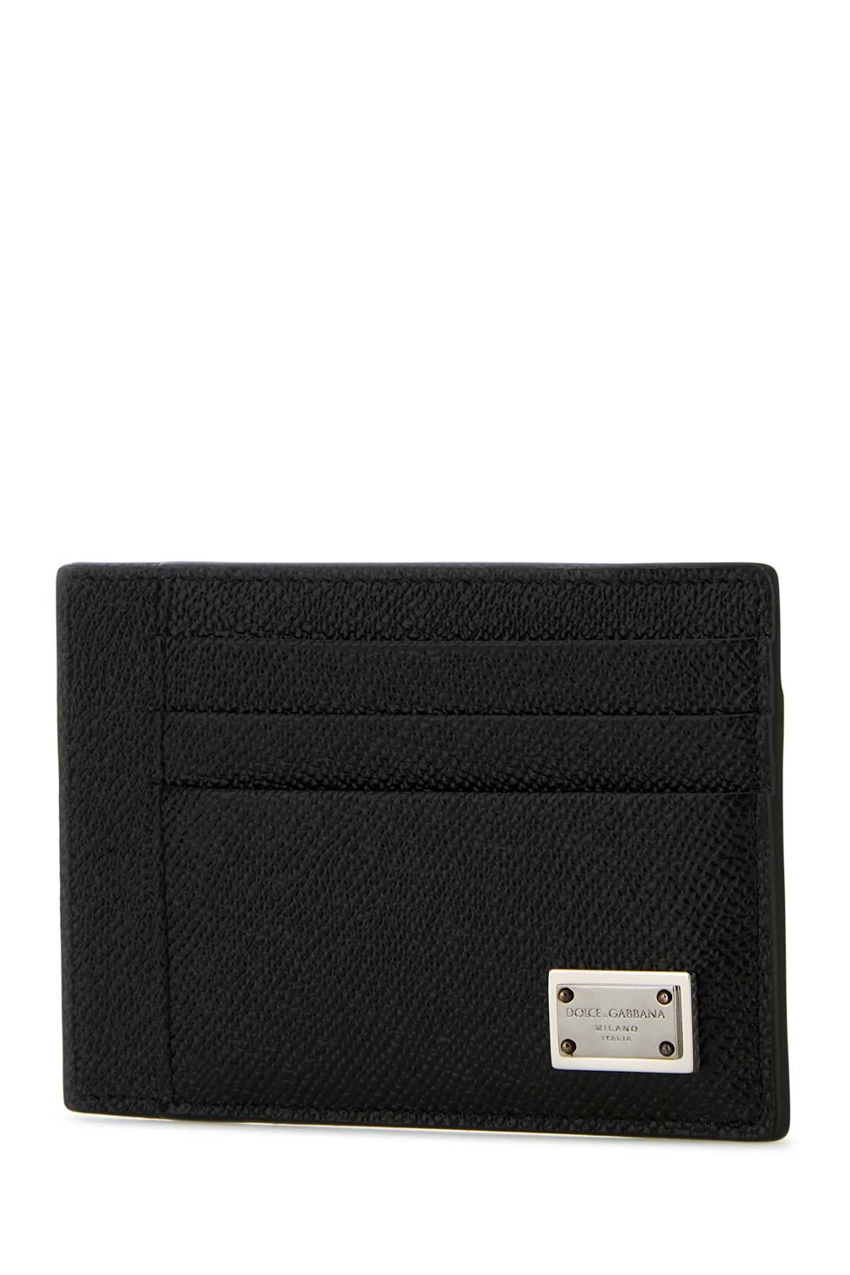 Dolce & Gabbana Men Black Leather Card Holder