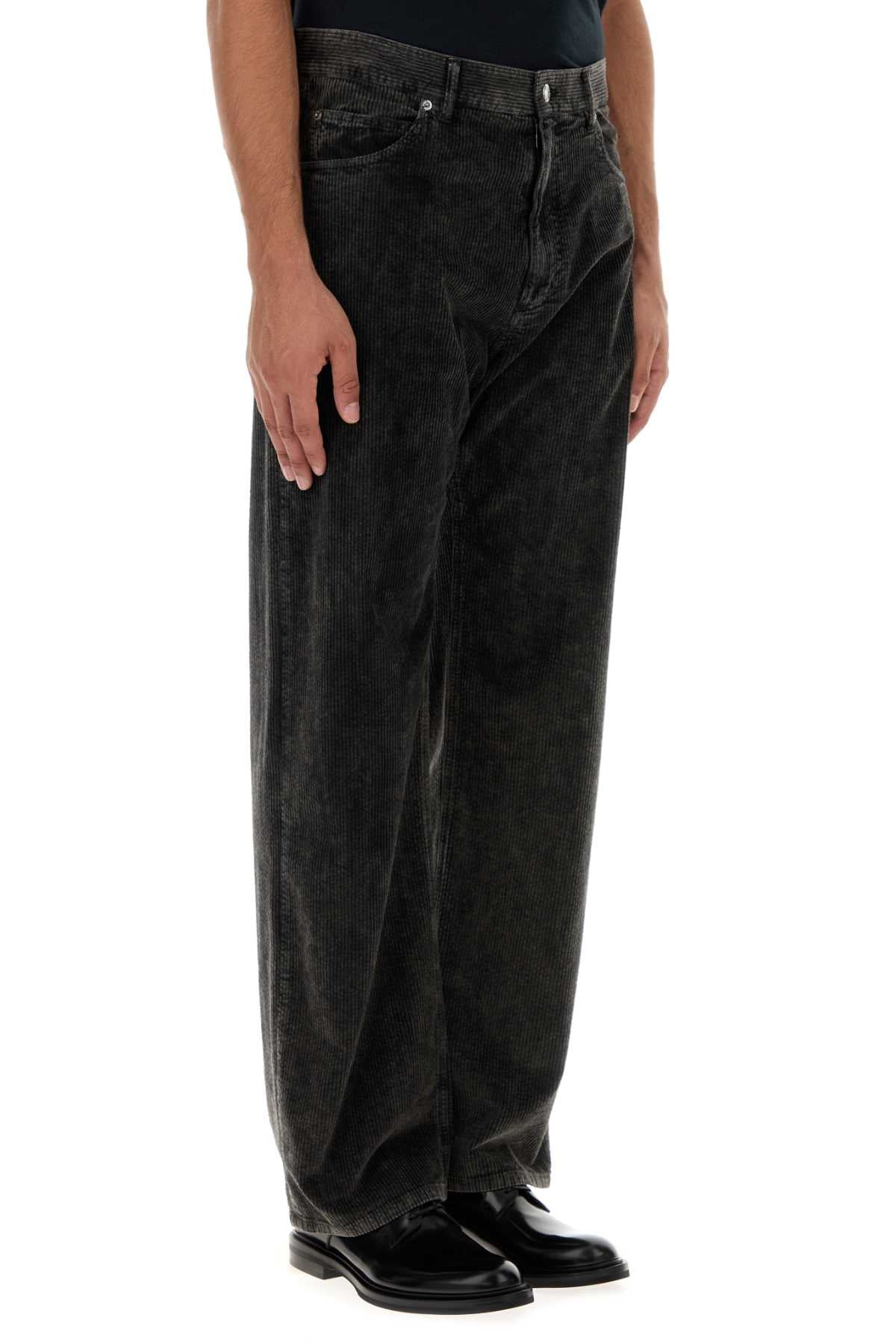 Dolce & Gabbana Men Charcoal Stretch Corduroy Pant