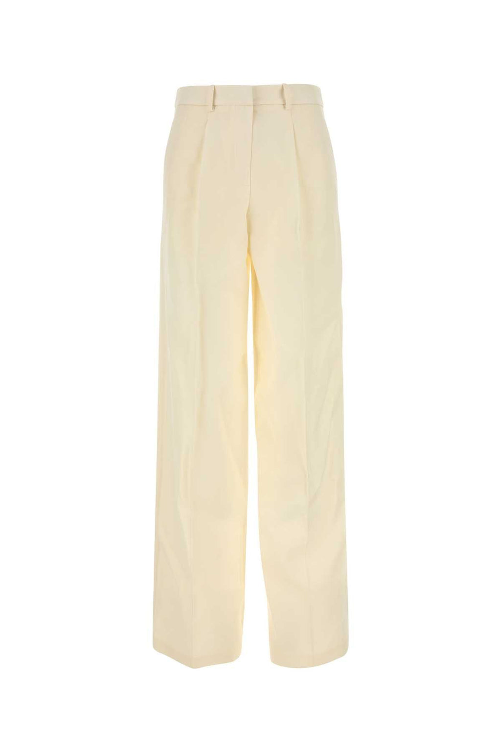 Magda Butrym Women Cream Wool Blend Wide-Leg Pant