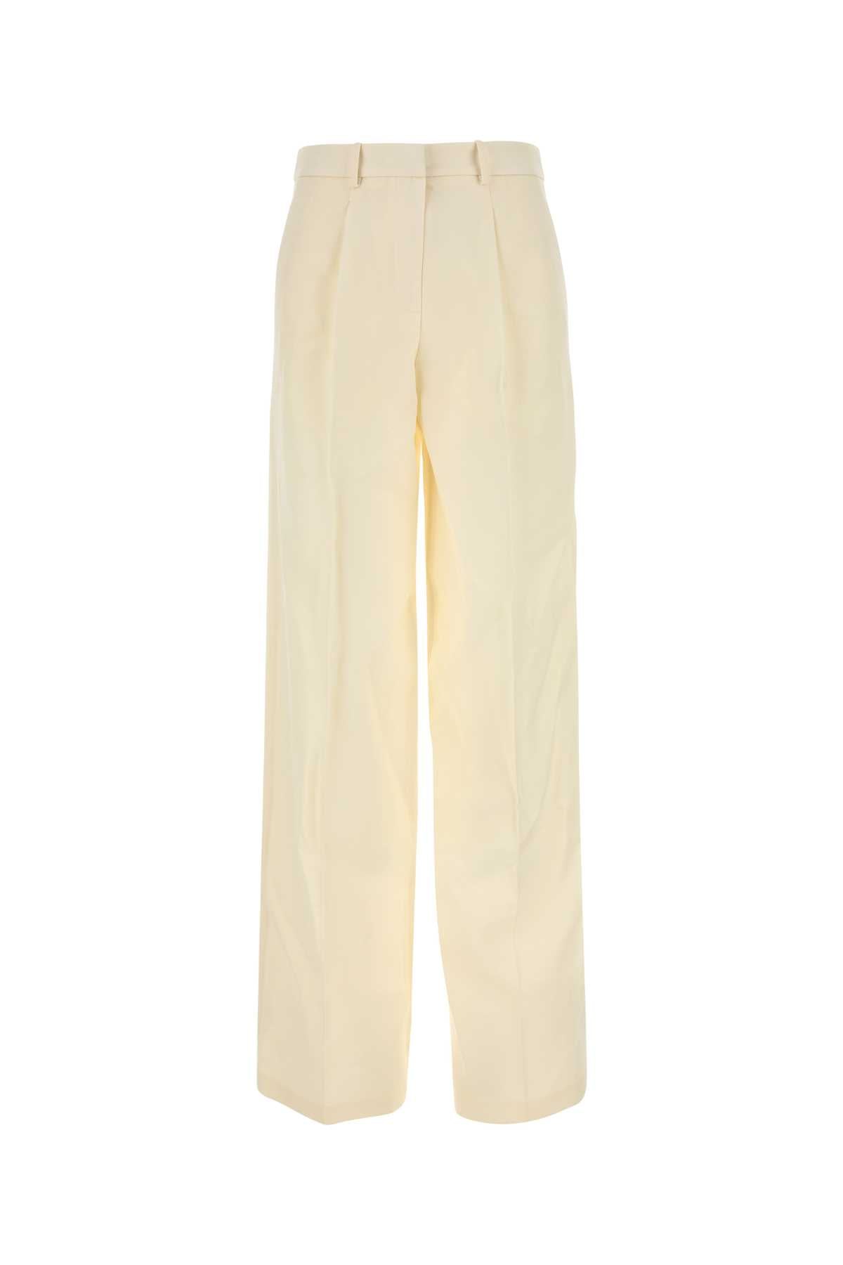 Magda Butrym Women Cream Wool Blend Wide-Leg Pant