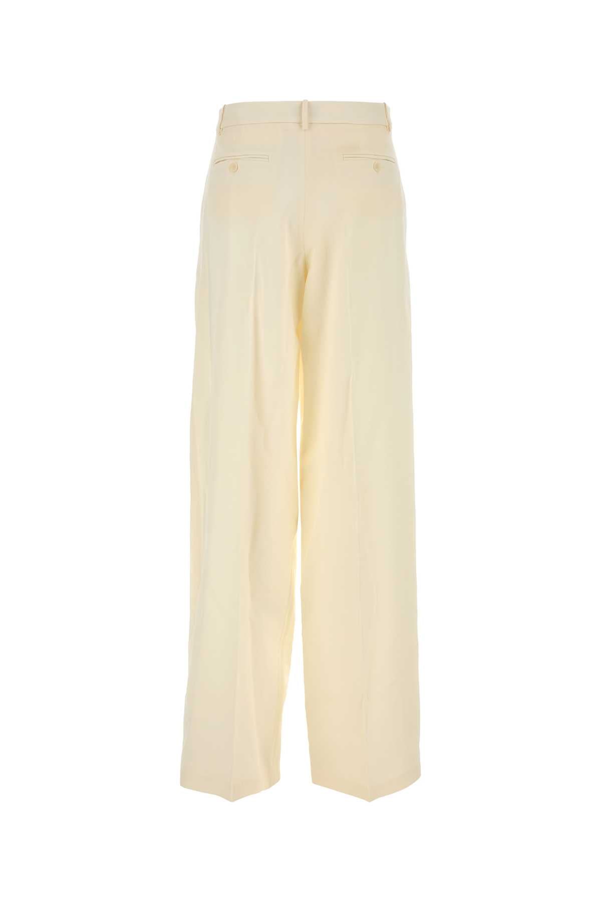 Magda Butrym Women Cream Wool Blend Wide-Leg Pant