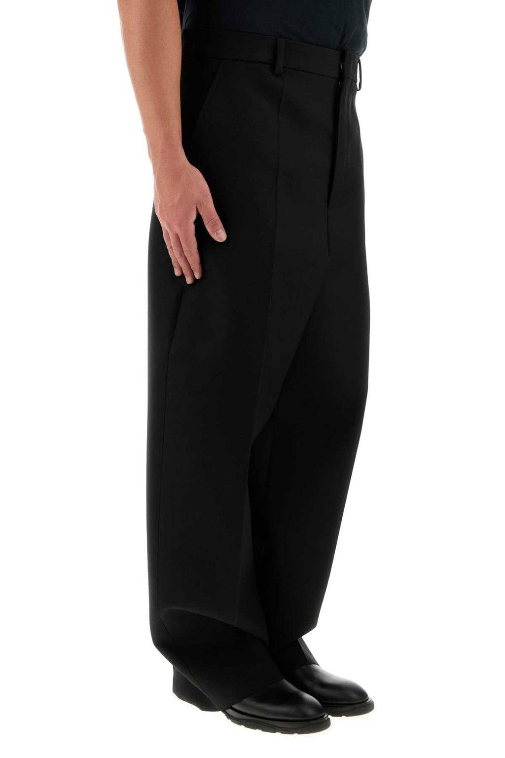 Valentino Garavani Men Black Wool Blend Pant