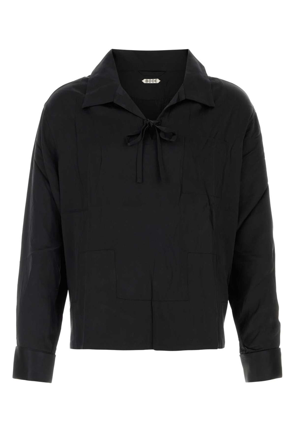 Bode Men Black Satin Maze Blouse