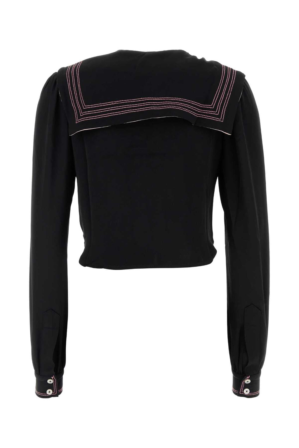 Bode Women Black Silk Seafarer Shirt