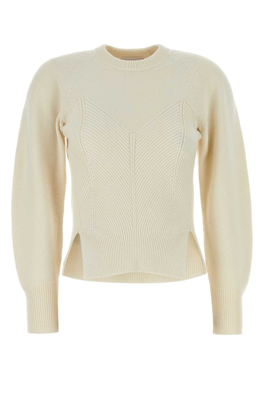 Alexander Mcqueen Women Ivory Wool Blend Sweater