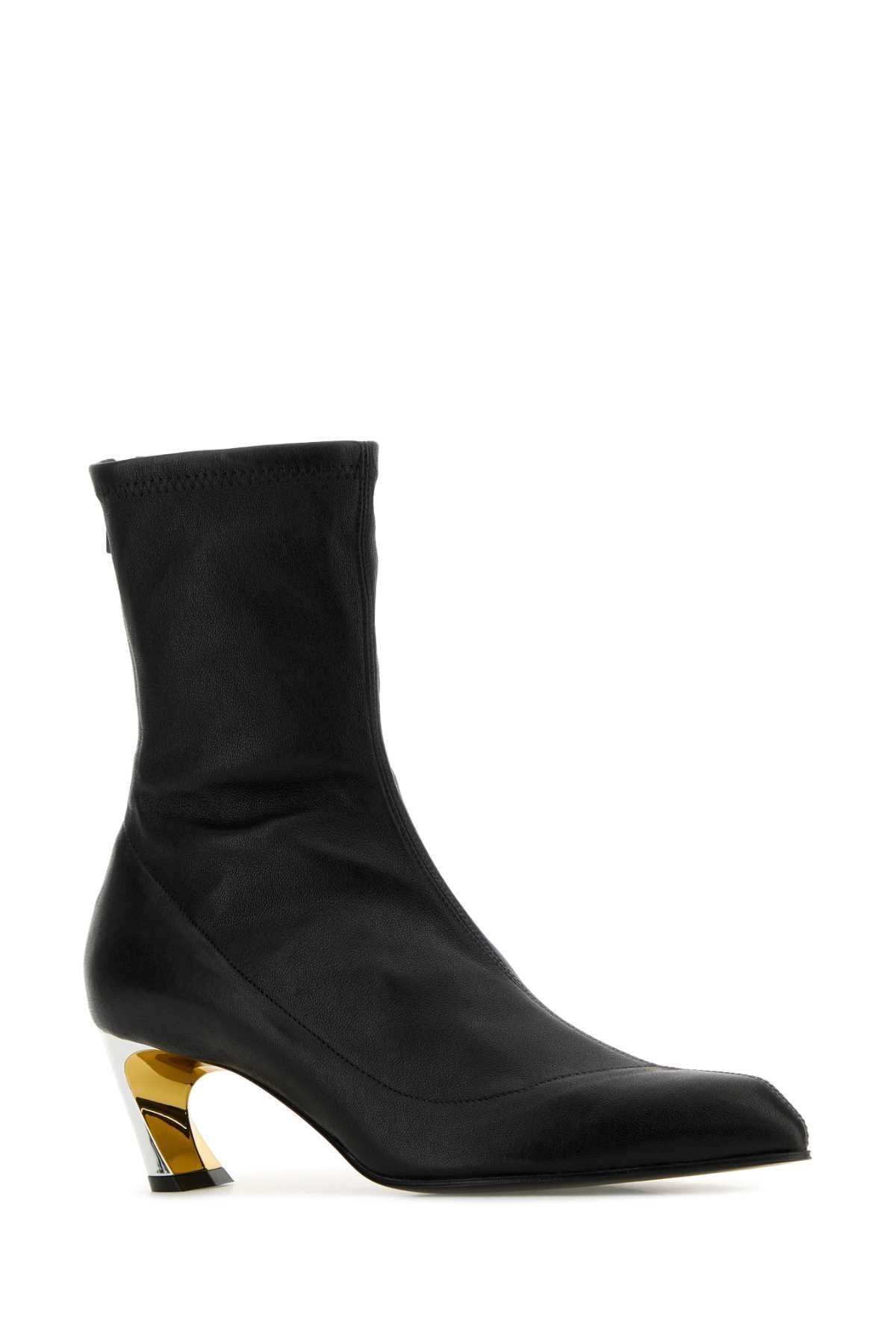 Alexander Mcqueen Women Black Leather Armadillo Ankle Boots