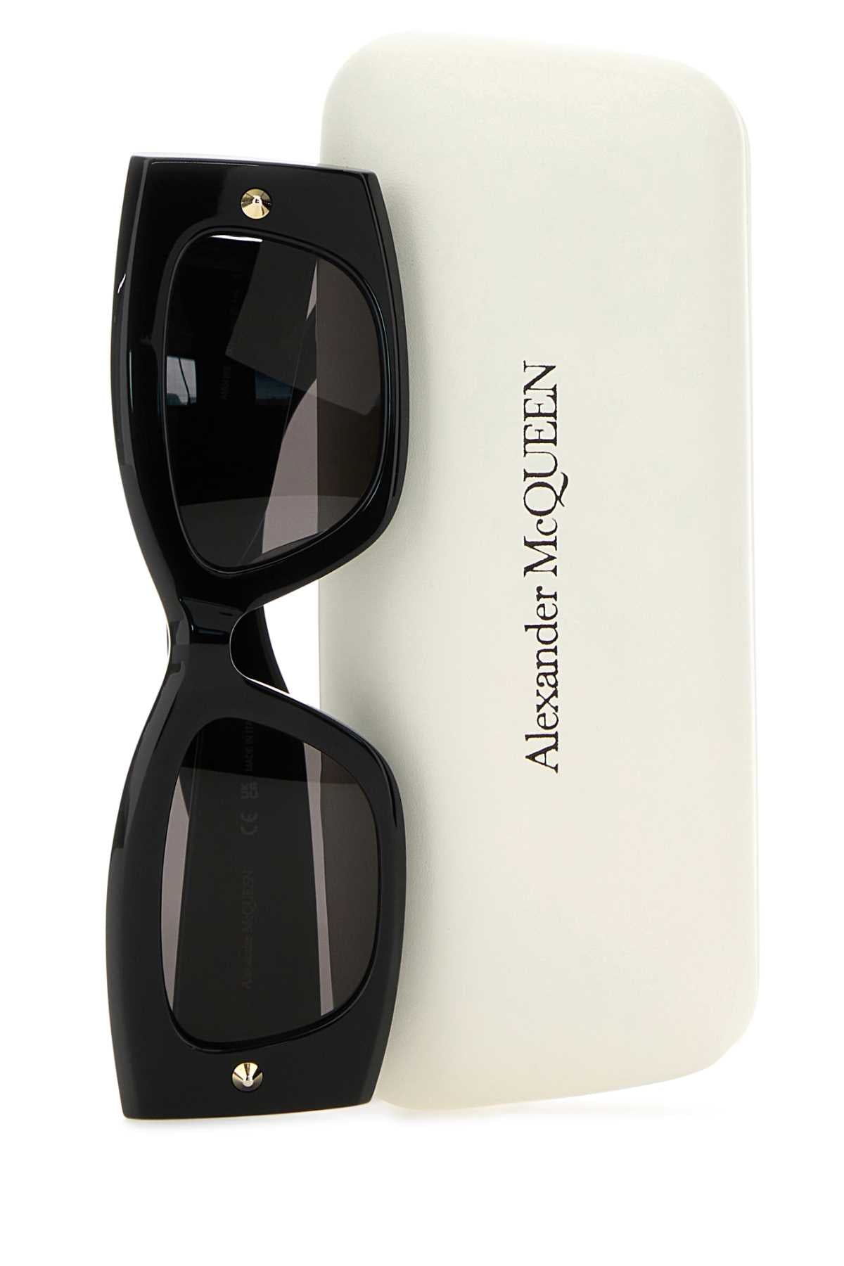 Alexander Mcqueen Women Black Acetate Sunglasses