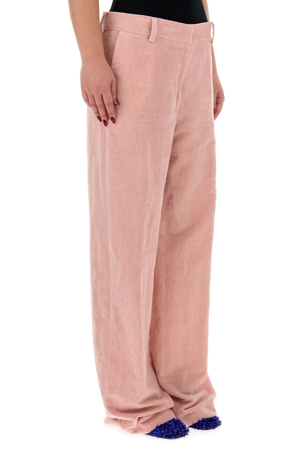 Dries Van Noten Women Pink Velvet Pixy Pant
