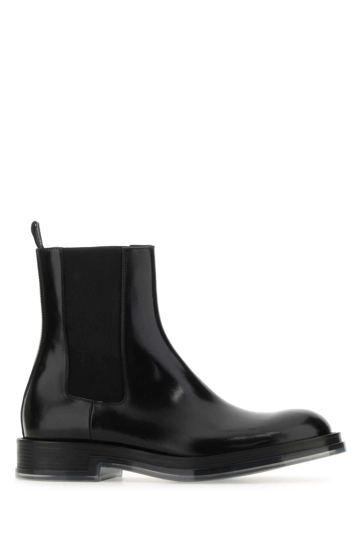 Alexander Mcqueen Men Black Leather Float Ankle Boots