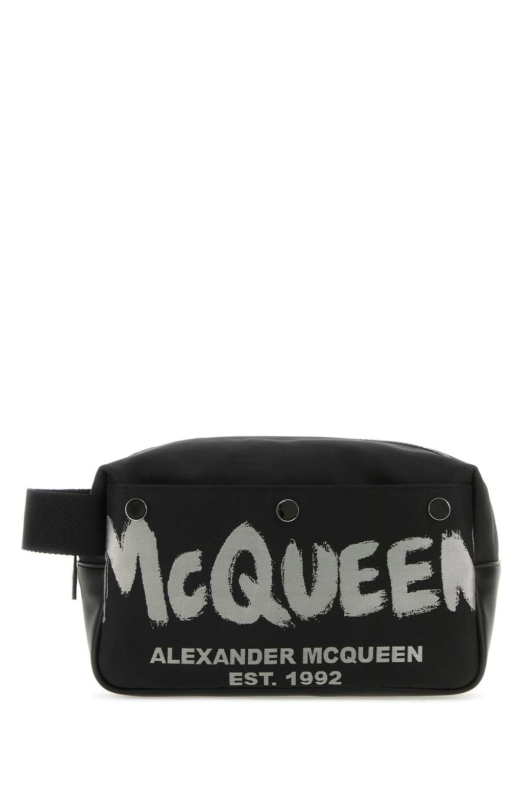 Alexander Mcqueen Men Black Fabric Mcqueen Graffiti Beauty Case