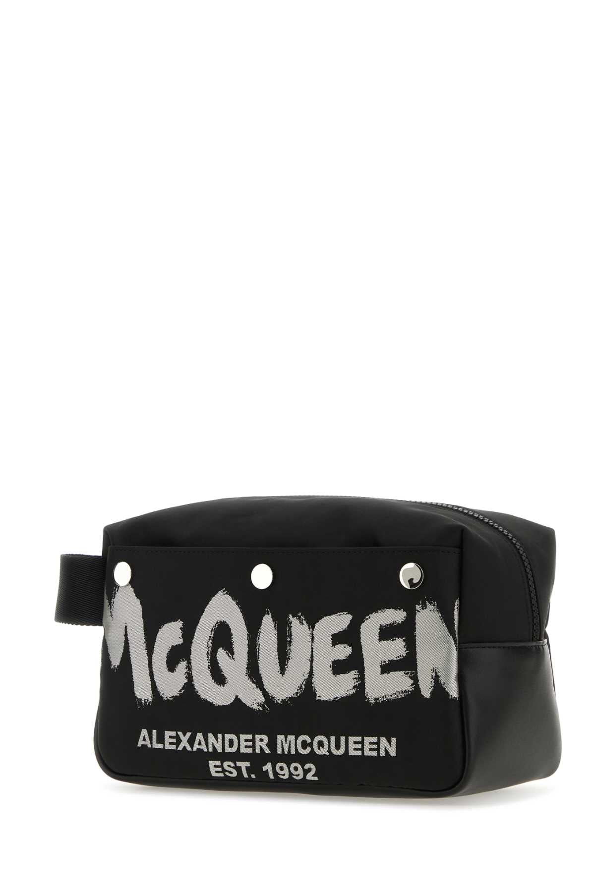 Alexander Mcqueen Men Black Fabric Mcqueen Graffiti Beauty Case