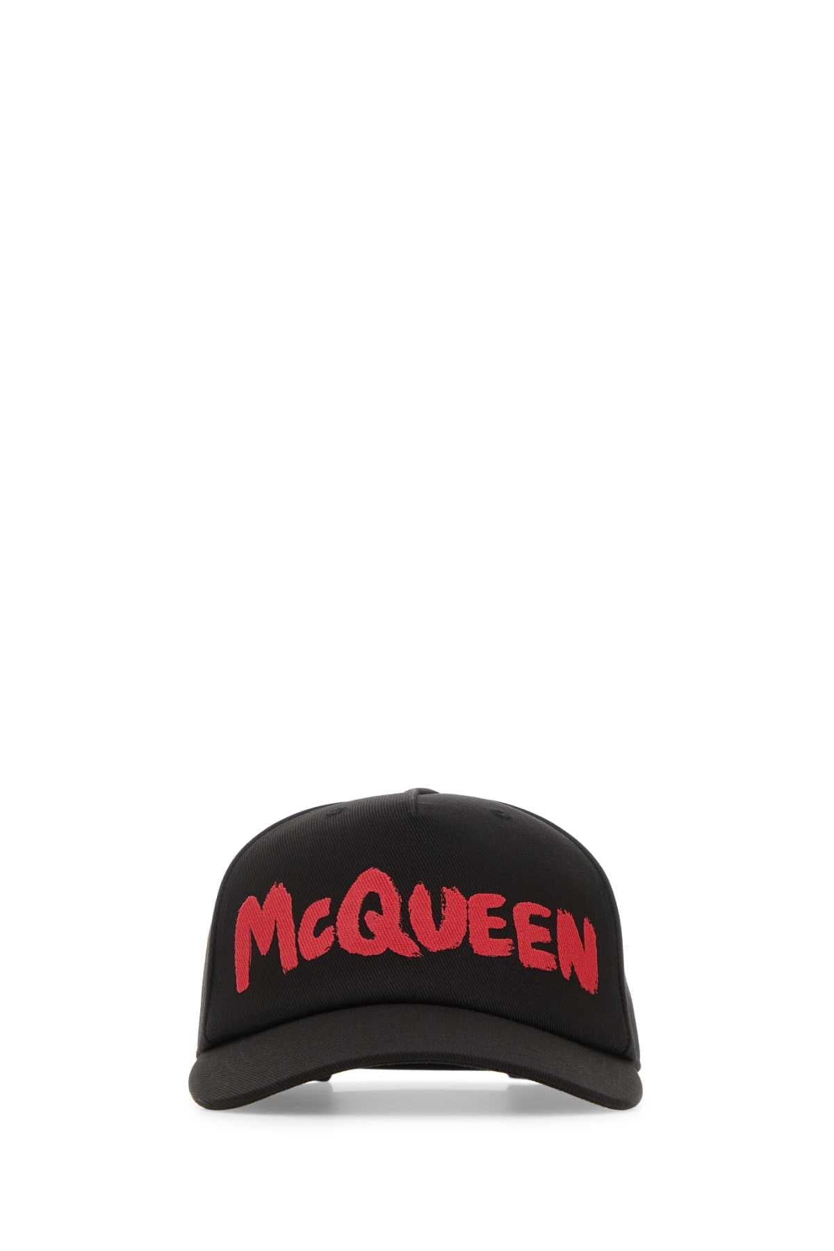 Alexander Mcqueen Men Black Cotton Baseball Cap