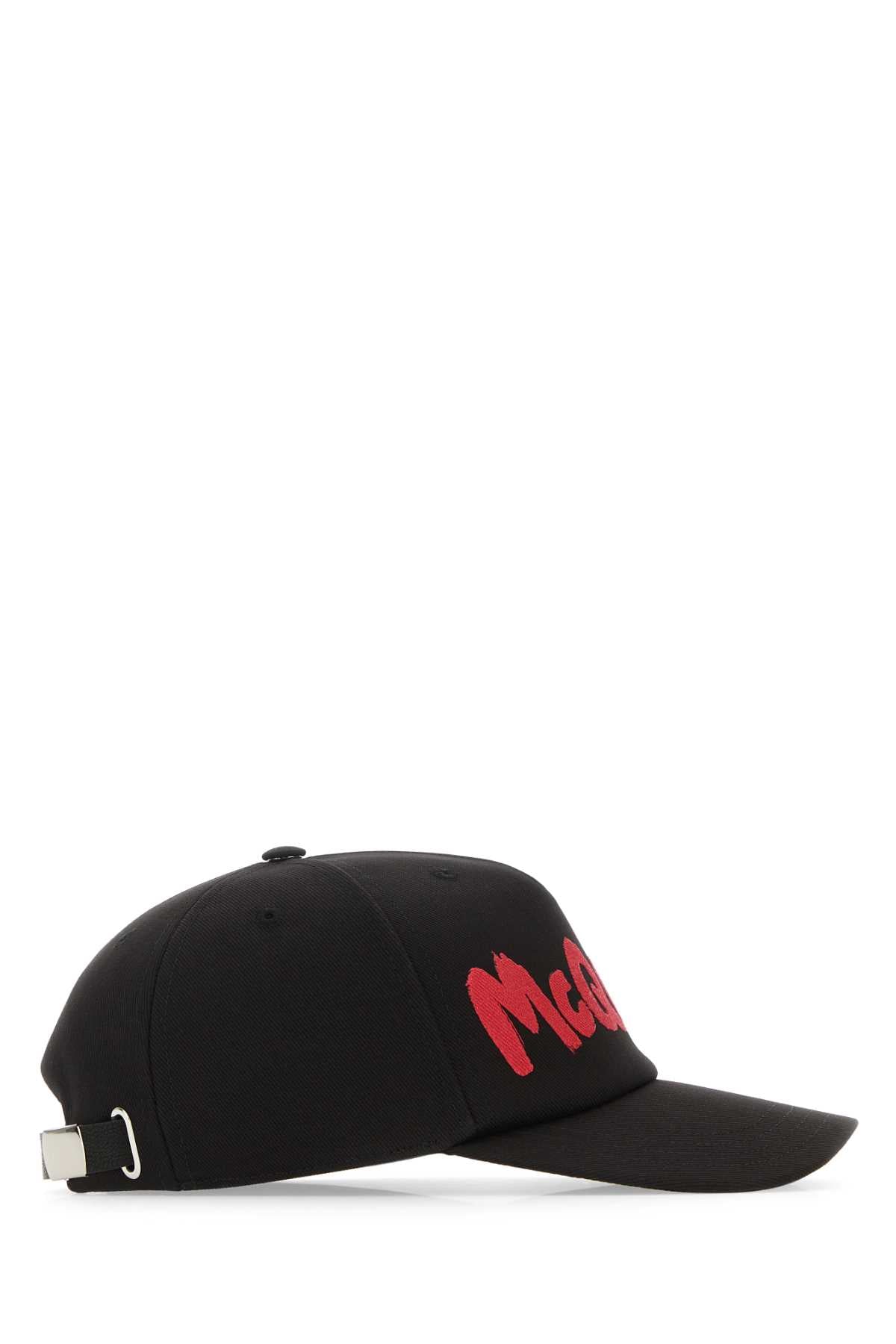 Alexander Mcqueen Men Black Cotton Baseball Cap