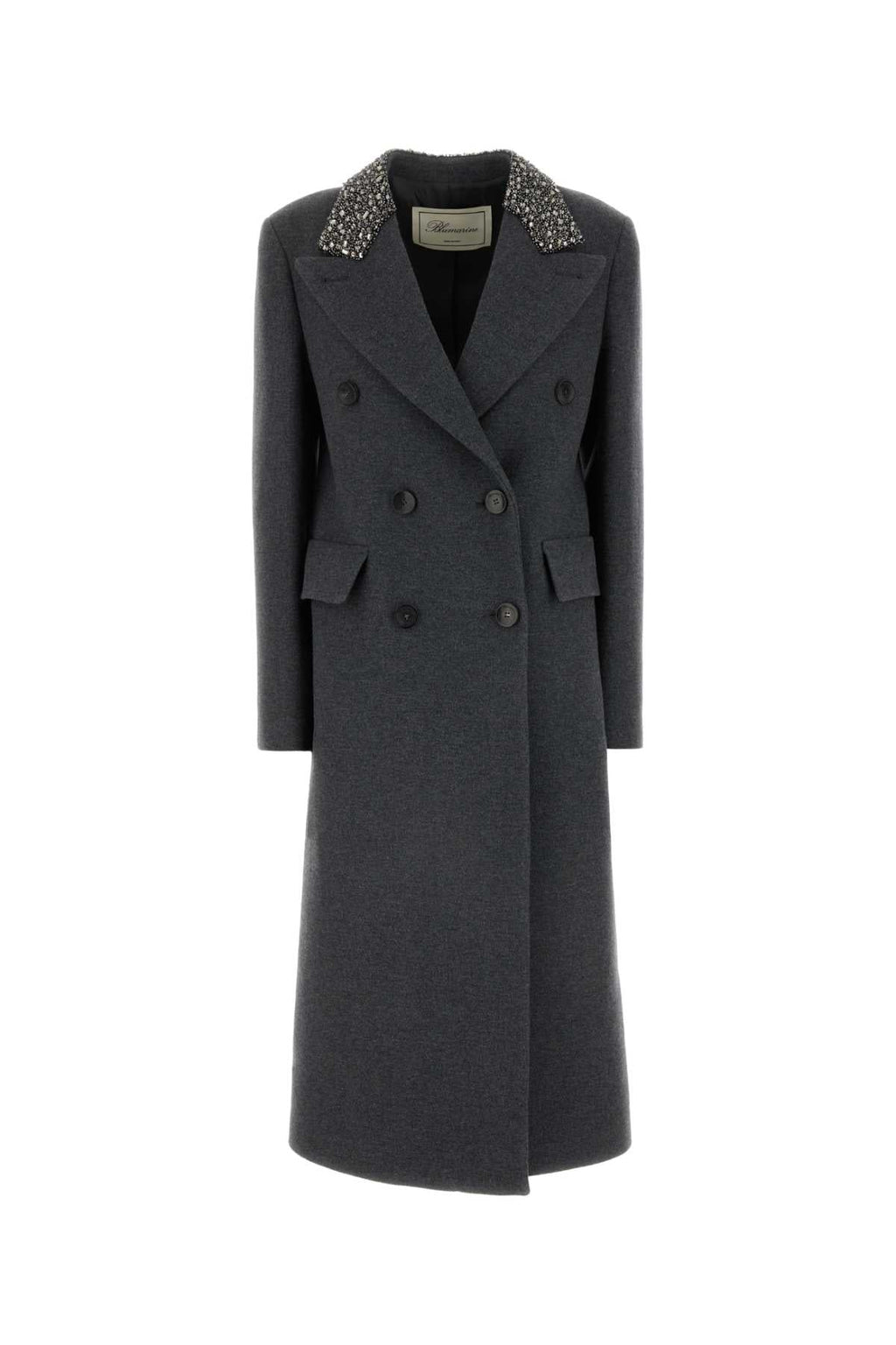 Blumarine Women Dark Grey Wool Coat