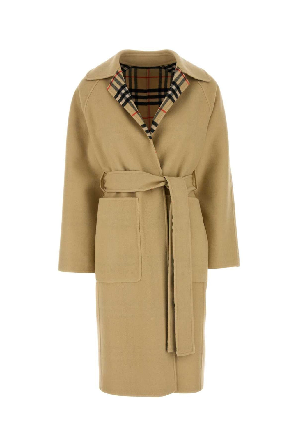 Burberry Women Beige Wool Reversible Coat