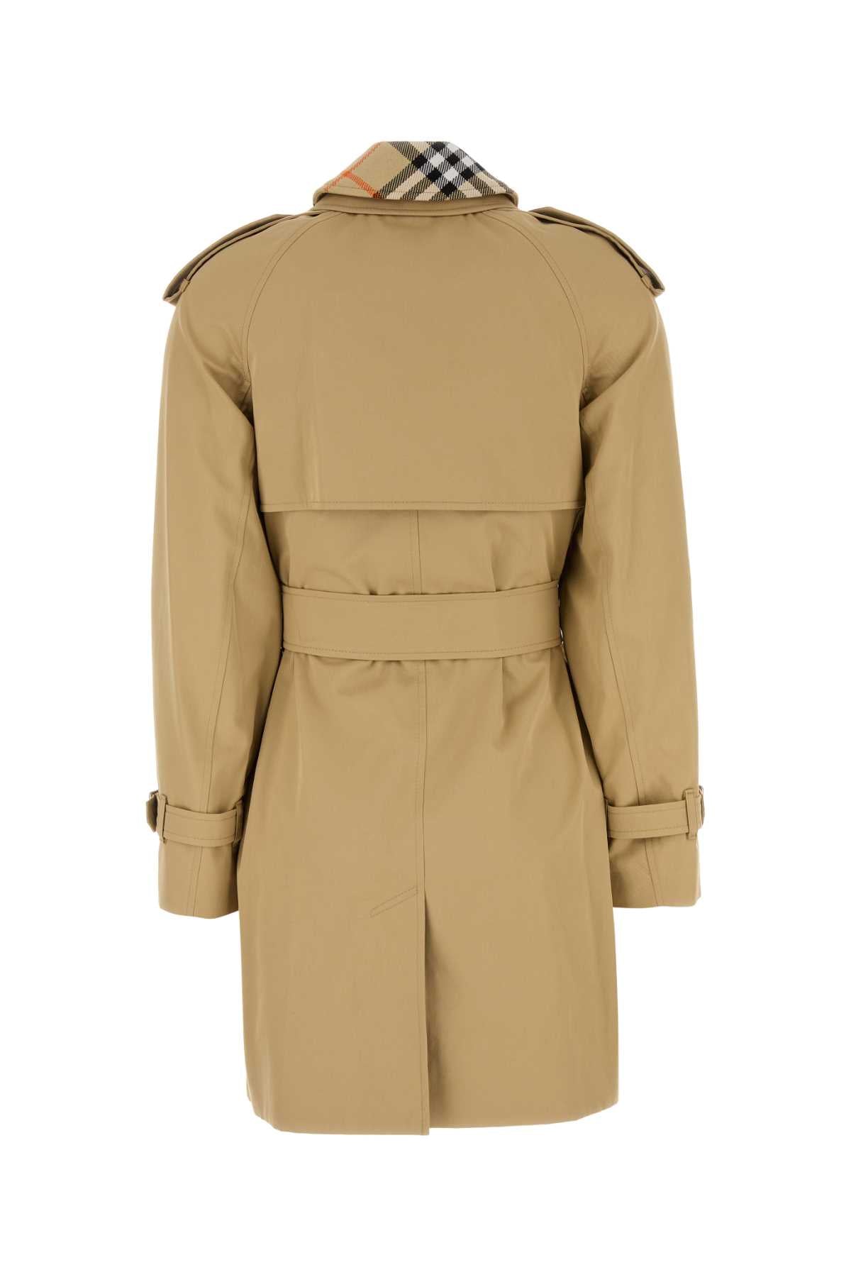 Burberry Women Beige Cotton Trench Coat