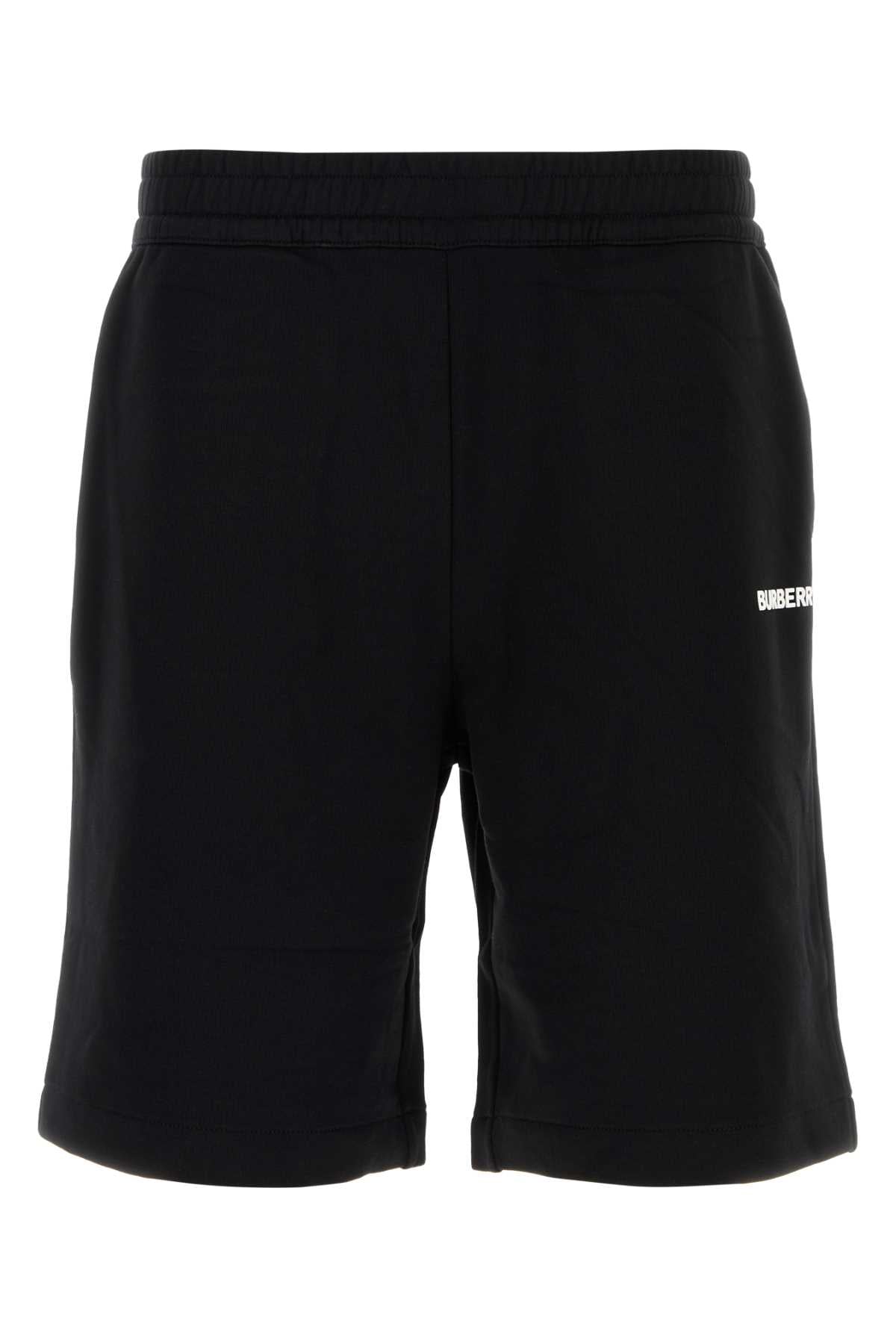 Burberry Men Black Cotton Bermuda Shorts