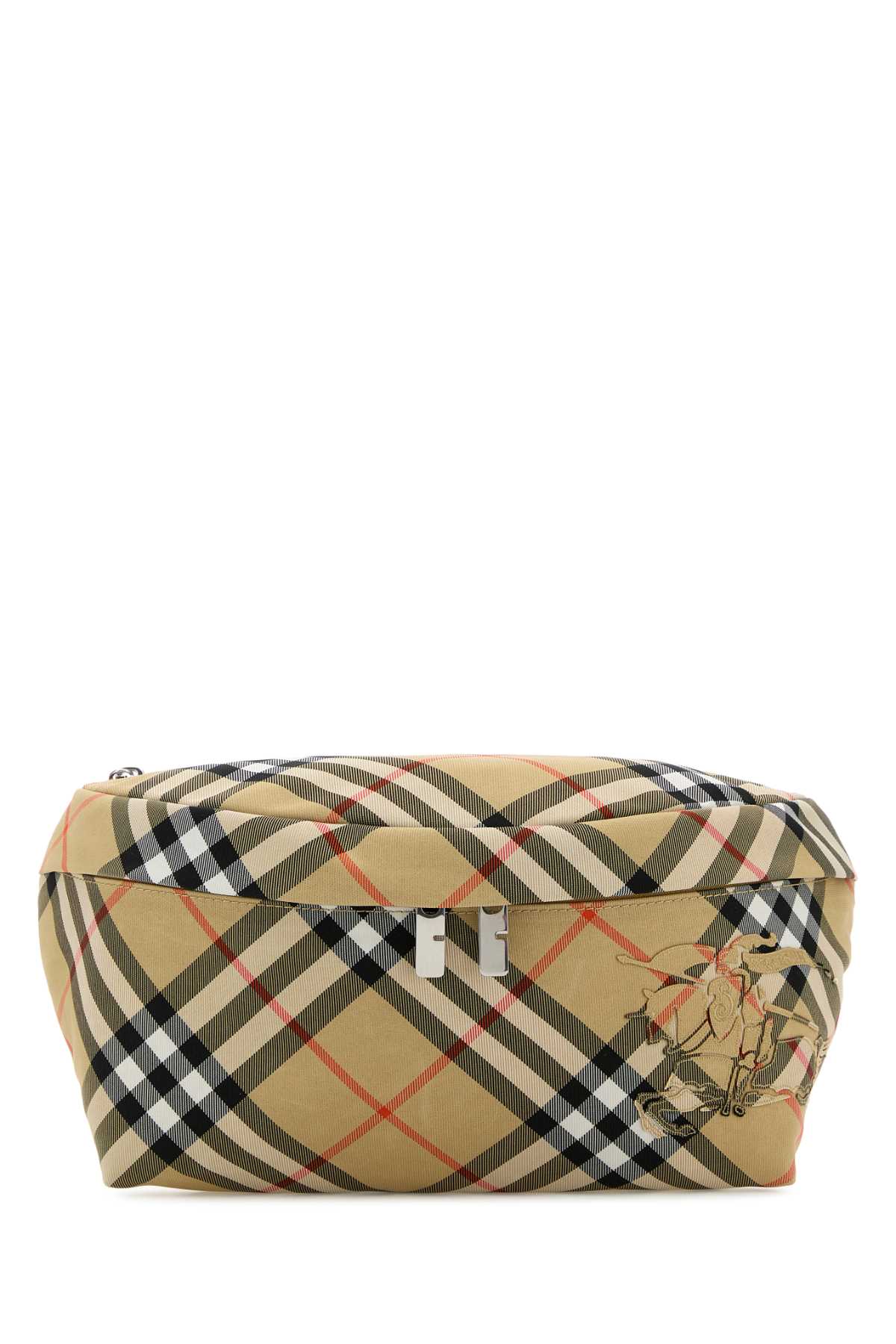 Burberry Men Embroidered Fabric Check Belt Bag