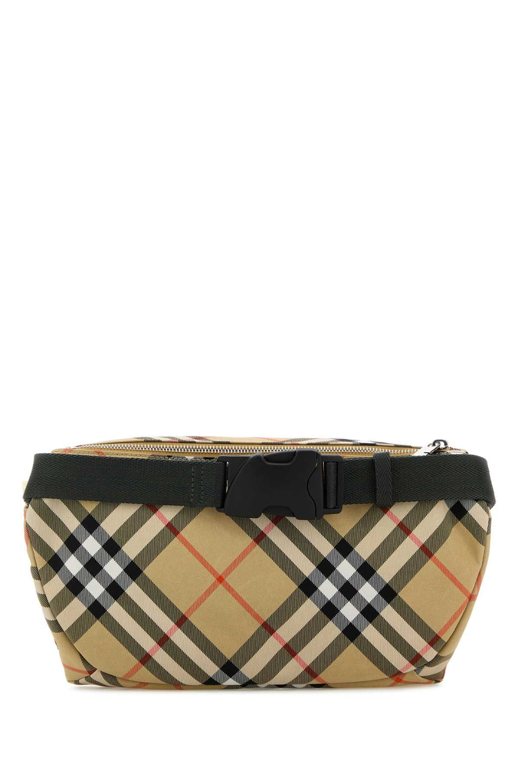 Burberry Men Embroidered Fabric Check Belt Bag