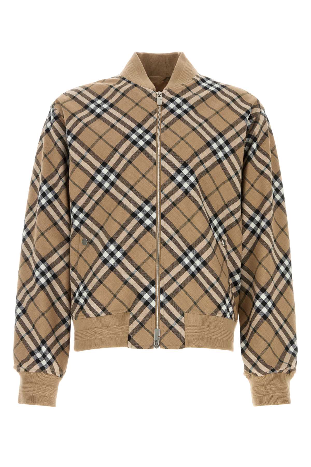 Burberry Men Embroidered Polyester Blend Bomber Jacket