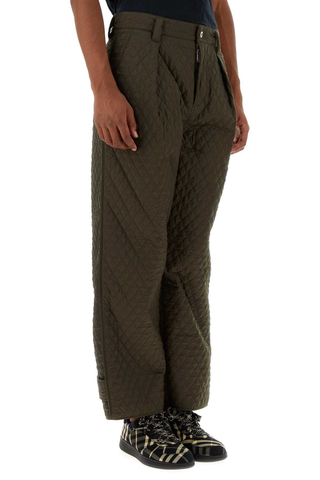 Burberry Men Army Green Nylon Pant