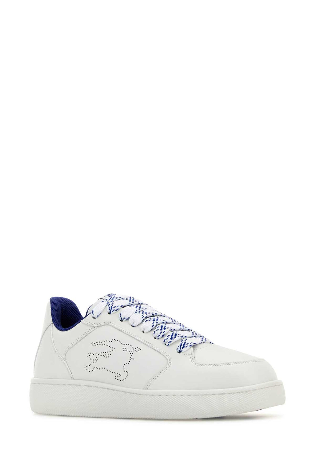 Burberry Men White Leather Stock Sneakers