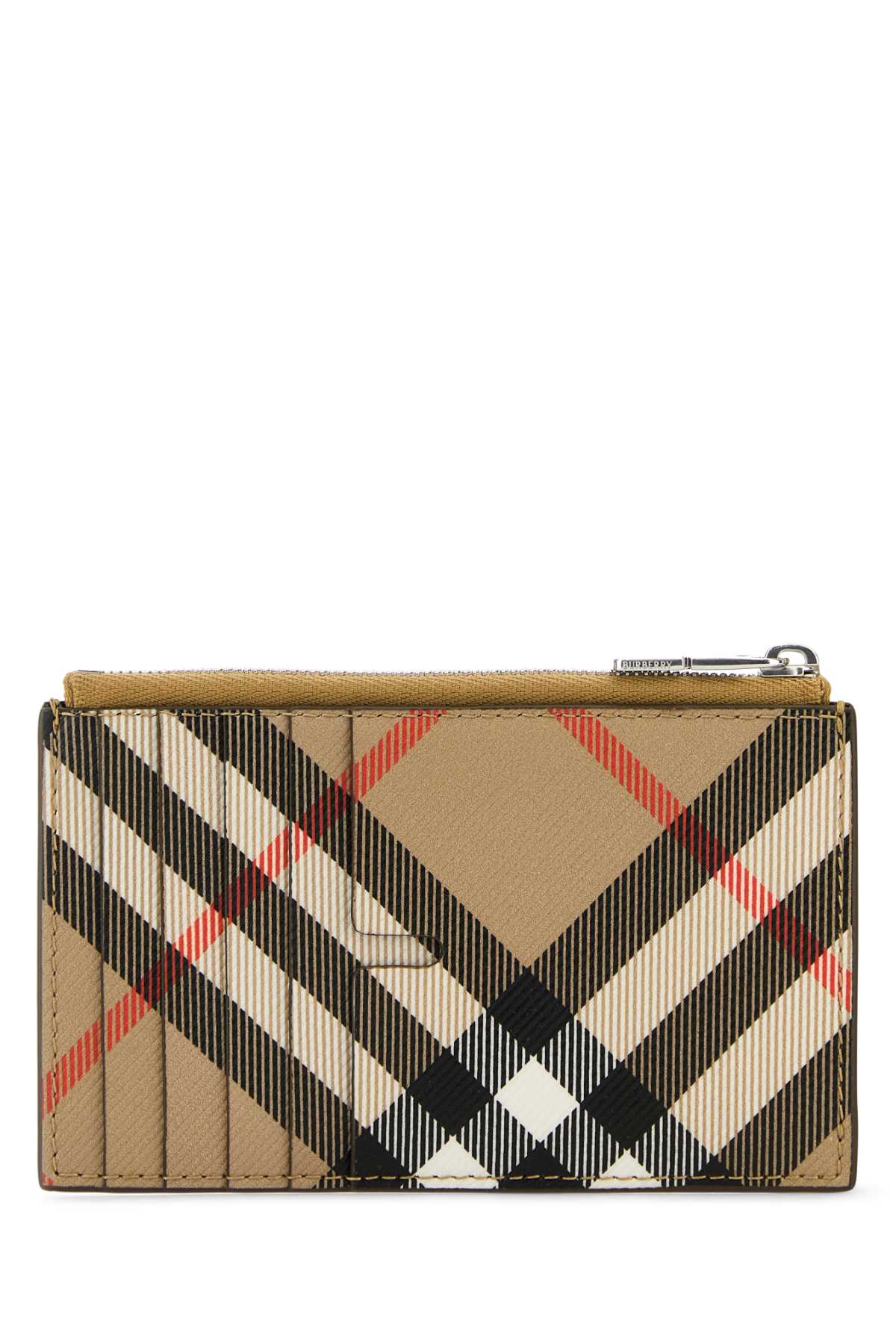 Burberry Men Printed Canvas Check Card Holder